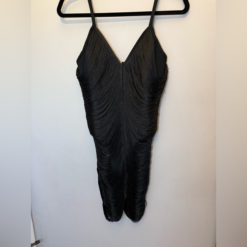 Fashion Nova Black Fringe Mini Dress